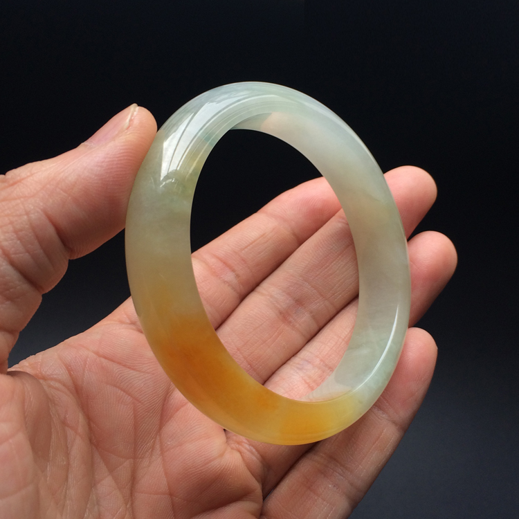 (超值推荐)糯冰种黄翡手镯(57.2mm)