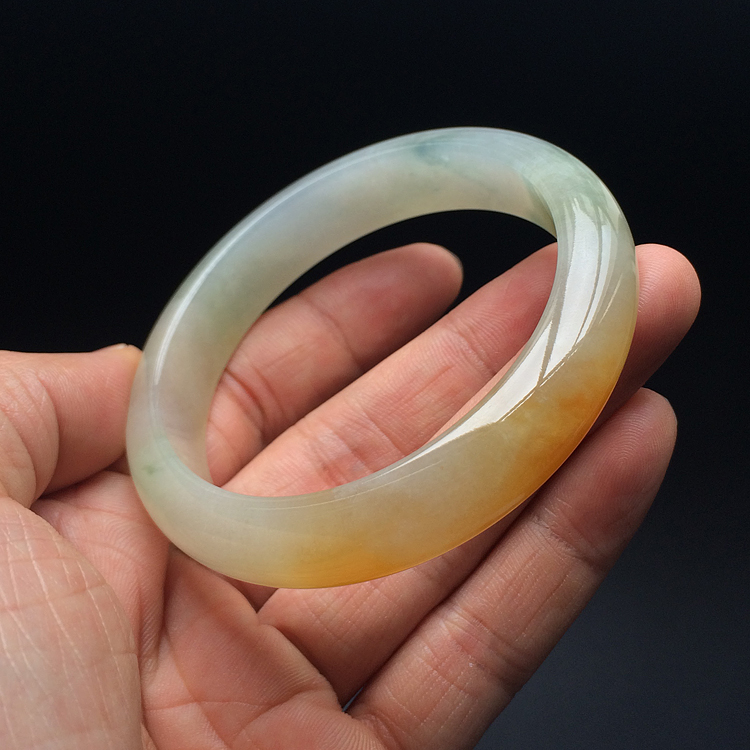 (超值推荐)糯冰种黄翡手镯(57.2mm)