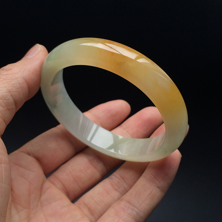 (超值推荐)糯冰种黄翡手镯(57.2mm)
