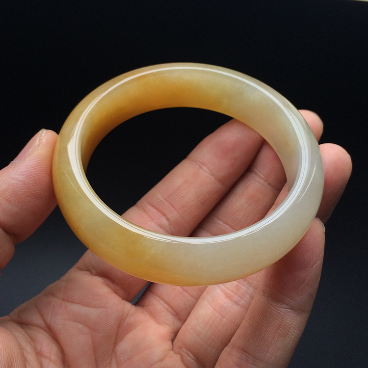 (超值推荐)糯冰种黄翡手镯(54.5mm）