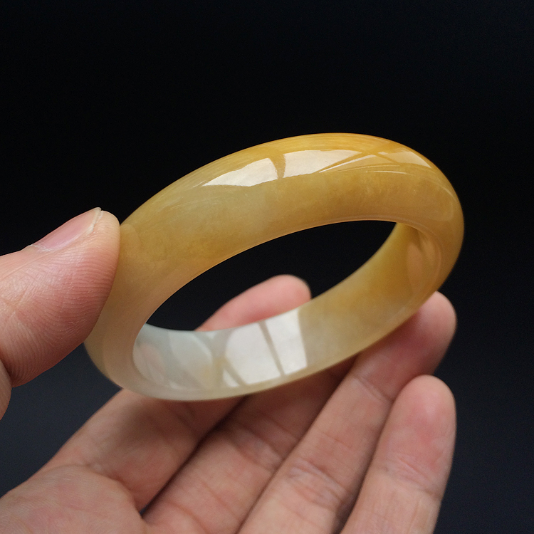 (超值推荐)糯冰种黄翡手镯(54.5mm）