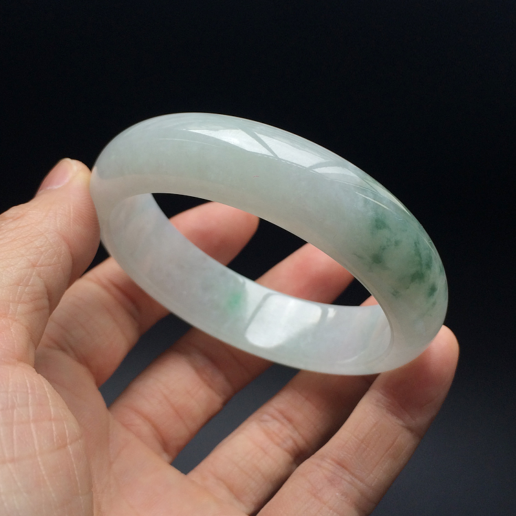 (超值推荐)糯冰种飘花手镯(58.5mm)