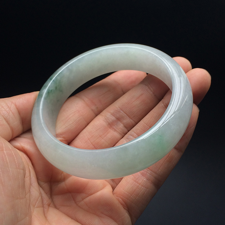 (超值推荐)糯冰种飘花手镯(58.5mm)