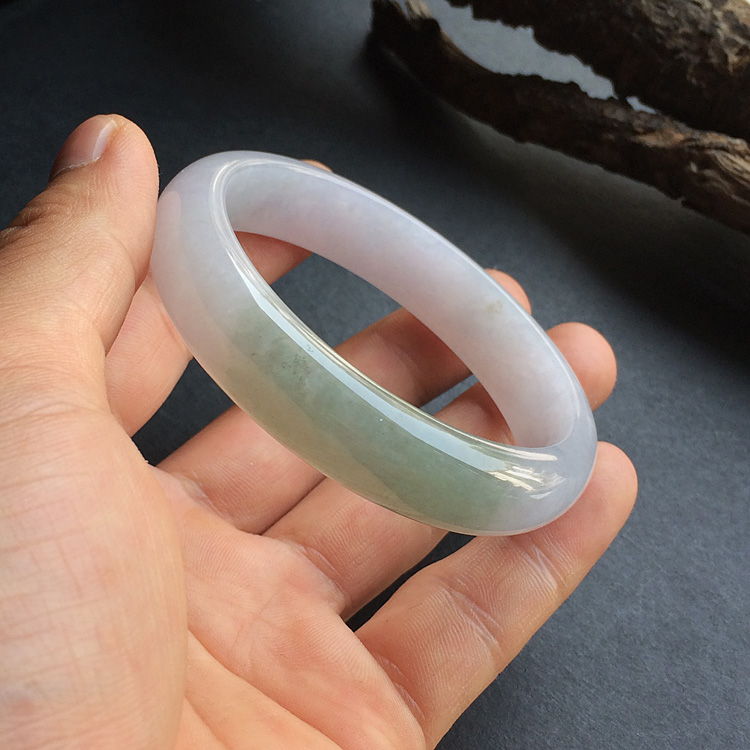 糯冰种淡紫罗兰手镯(56.7mm)