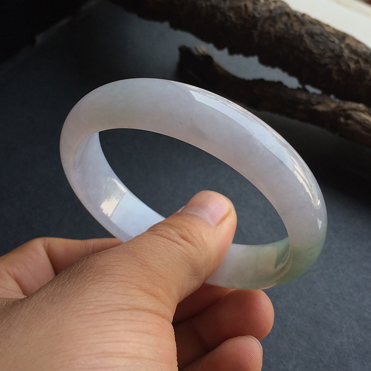 糯冰种淡紫罗兰手镯(56.7mm)