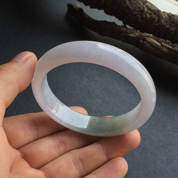糯冰种淡紫罗兰手镯(56.7mm)