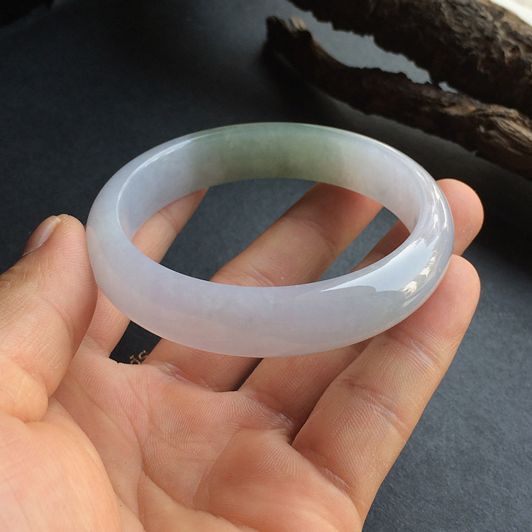 糯冰种淡紫罗兰手镯(56.7mm)