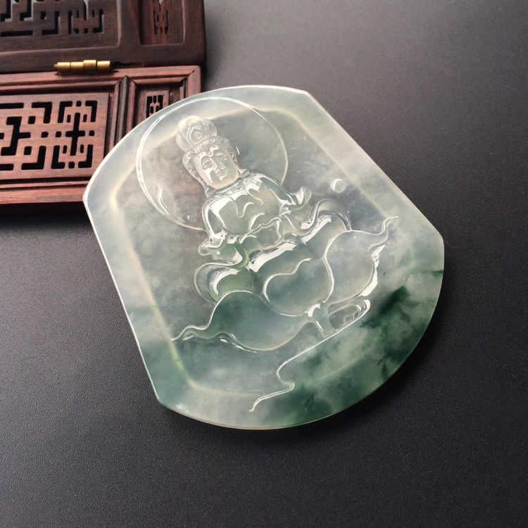 （超值推荐）冰玻种飘花观音挂件