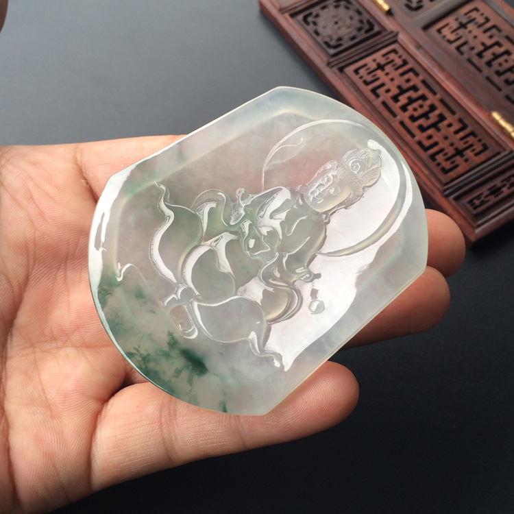 （超值推荐）冰玻种飘花观音挂件