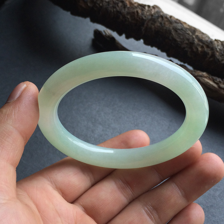 糯冰种晴水圆条手镯(55.4mm)