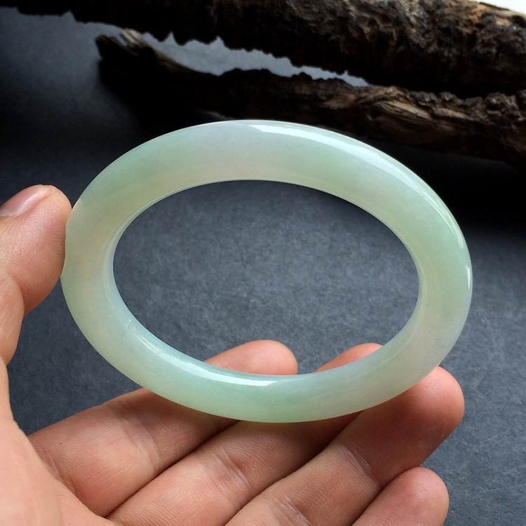 糯冰种晴水圆条手镯(55.4mm)