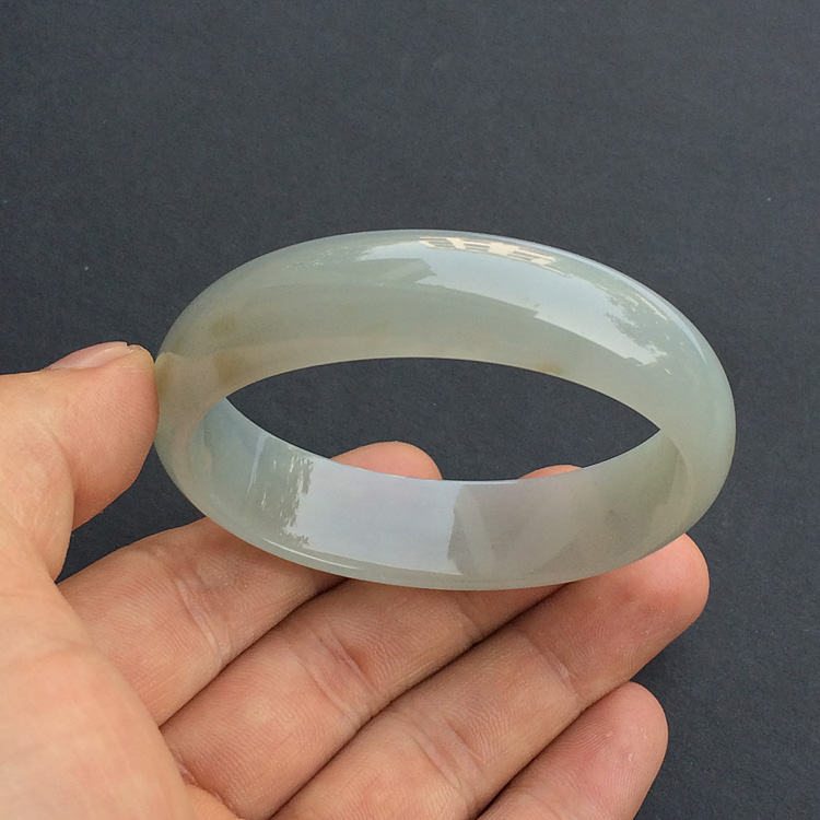 冰种晴水略带黄翡贵妃镯（54mm-45.7mm）