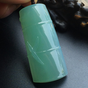 糯冰种绿晴水节节高挂件