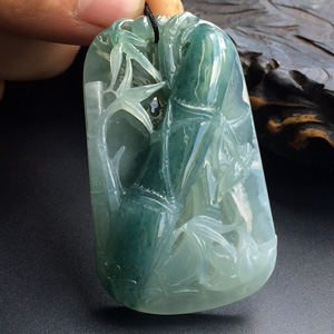 糯冰种飘蓝花节节高挂件