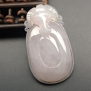 (超值推荐)糯冰种淡紫罗兰吉祥如意挂件