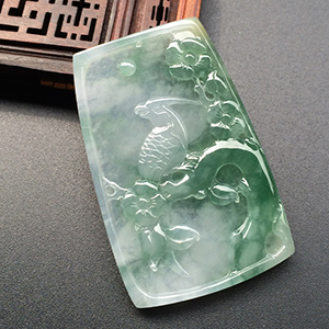 (超值推荐)冰种晴水飘花喜上眉梢挂件