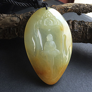 （超值推荐)冰种红黄翡佛在心中挂件(王立元大师作品)