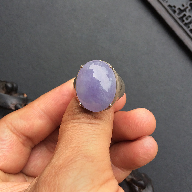糯冰种紫罗兰戒面