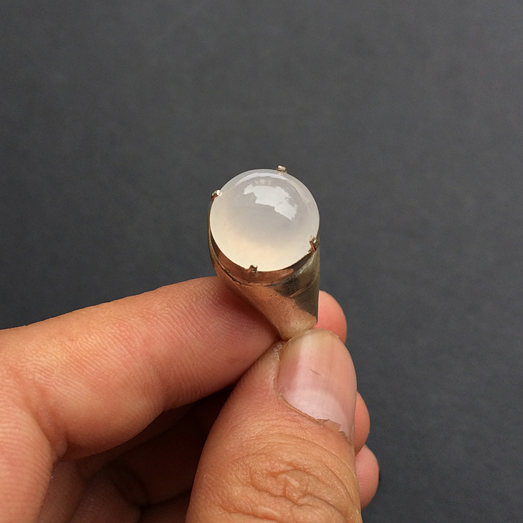 糯冰种白色戒面