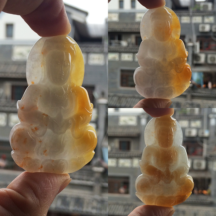 (超值推荐)糯冰种黄翡观音挂件(一批走)