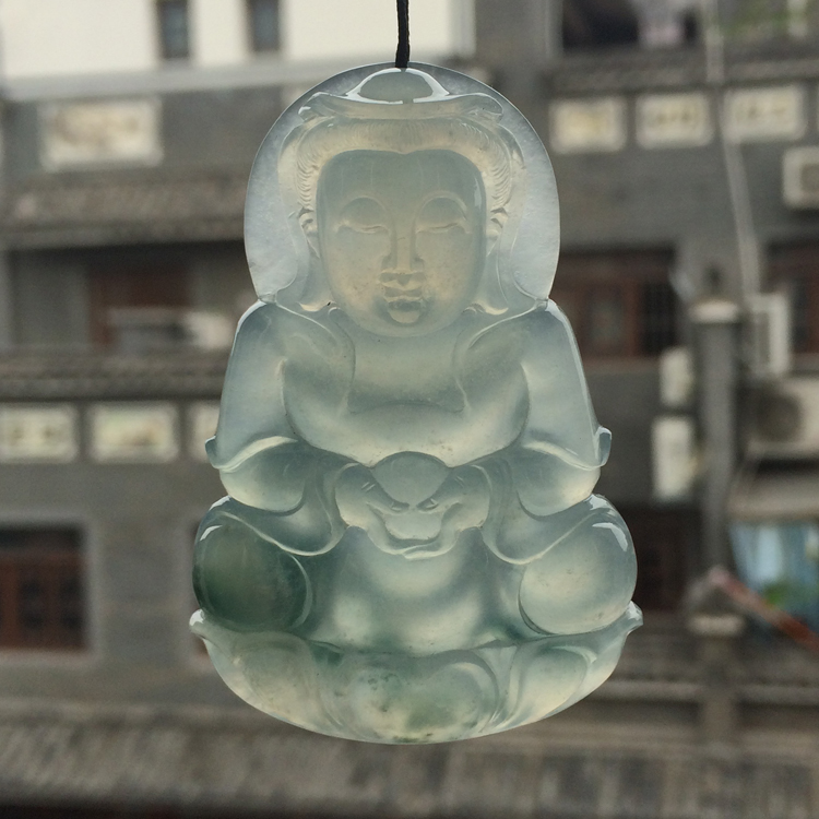 (超值推荐)冰种飘花观音挂件