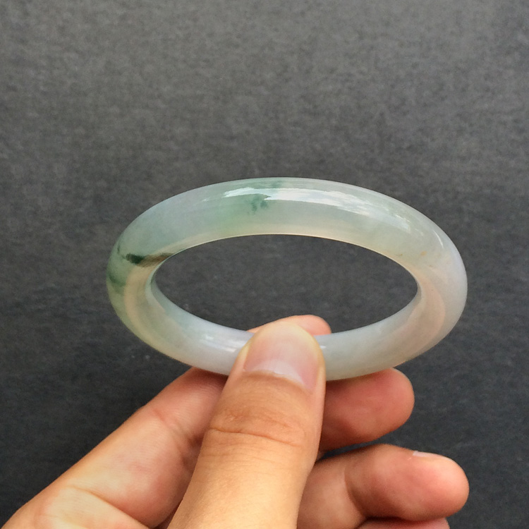 (超值推荐)冰种飘花圆条手镯(50.7mm)