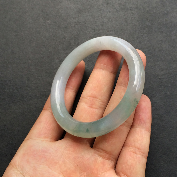 (超值推荐)冰种飘花圆条手镯(50.7mm)