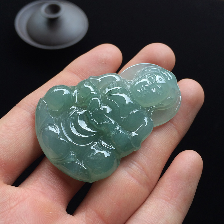 (超值推荐)糯冰种晴水飘花观音挂件