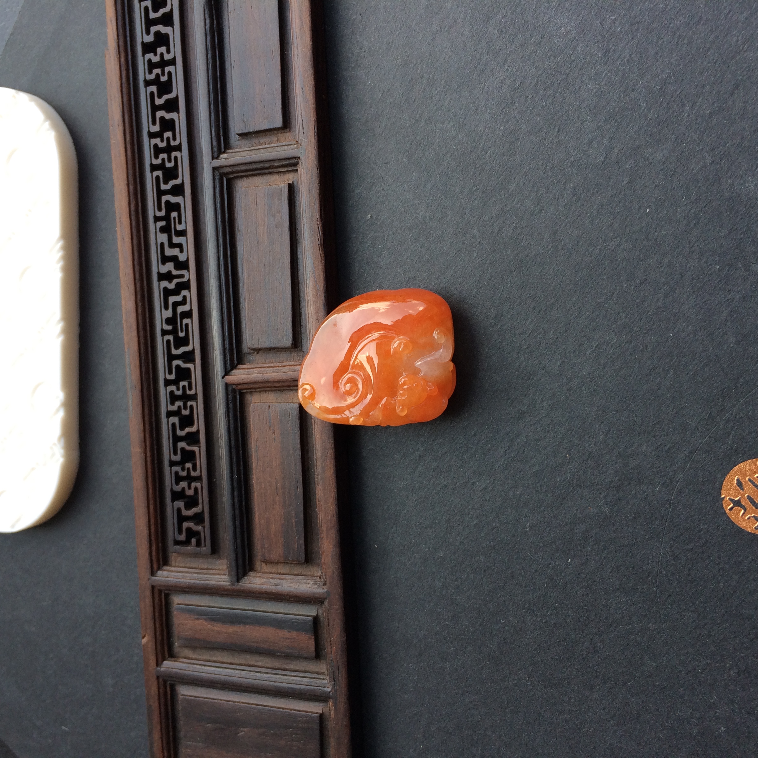 （超值推荐）糯冰种红黄翡福寿如意挂件