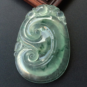 （超值推荐）冰玻种飘花如意挂件