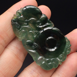 (超值推荐)冰种飘花龙如意挂件