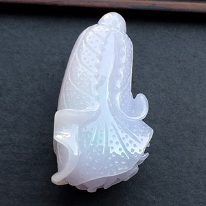 (超值推荐)糯冰种淡紫罗兰略飘花白菜挂件