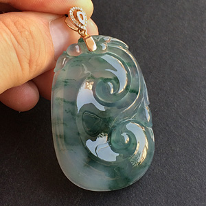 （超值推荐）冰种飘花如意挂件