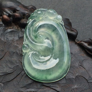 冰种飘花如意挂件