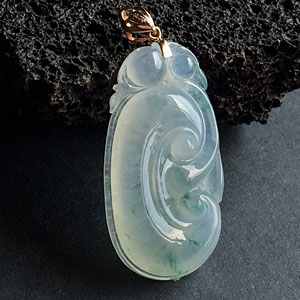 冰种飘花如意挂件