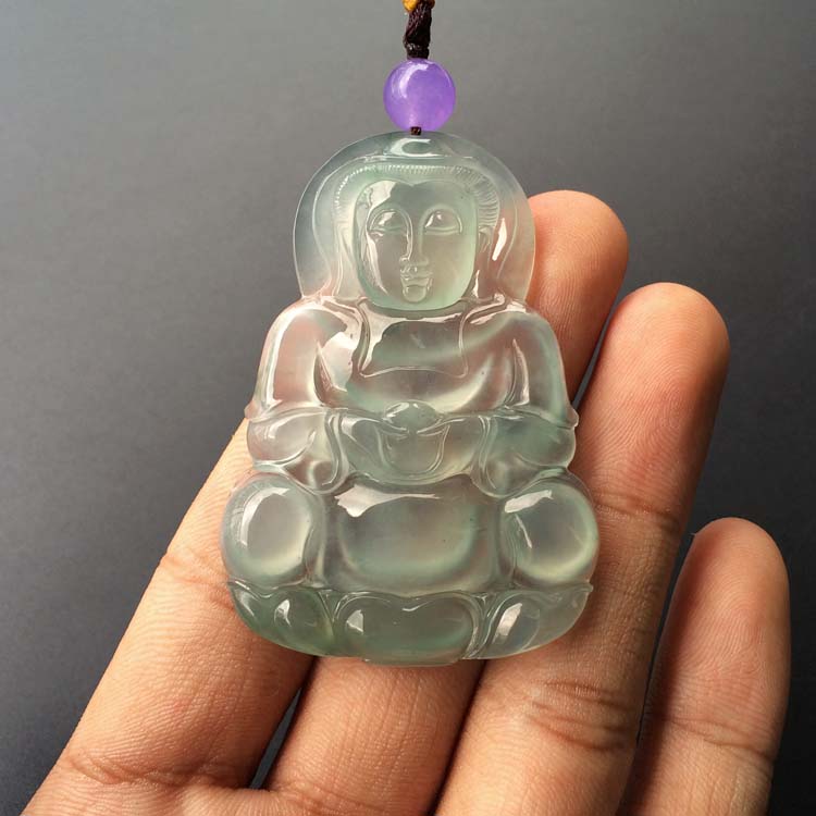 (超值推荐)冰种晴水略飘花观音挂件