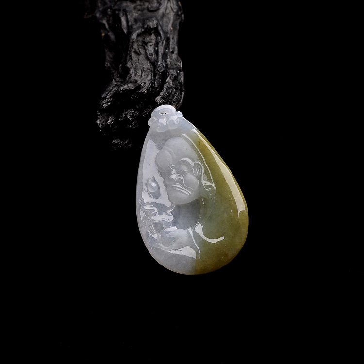 (超值推荐)糯冰种淡黄翡罗汉挂件