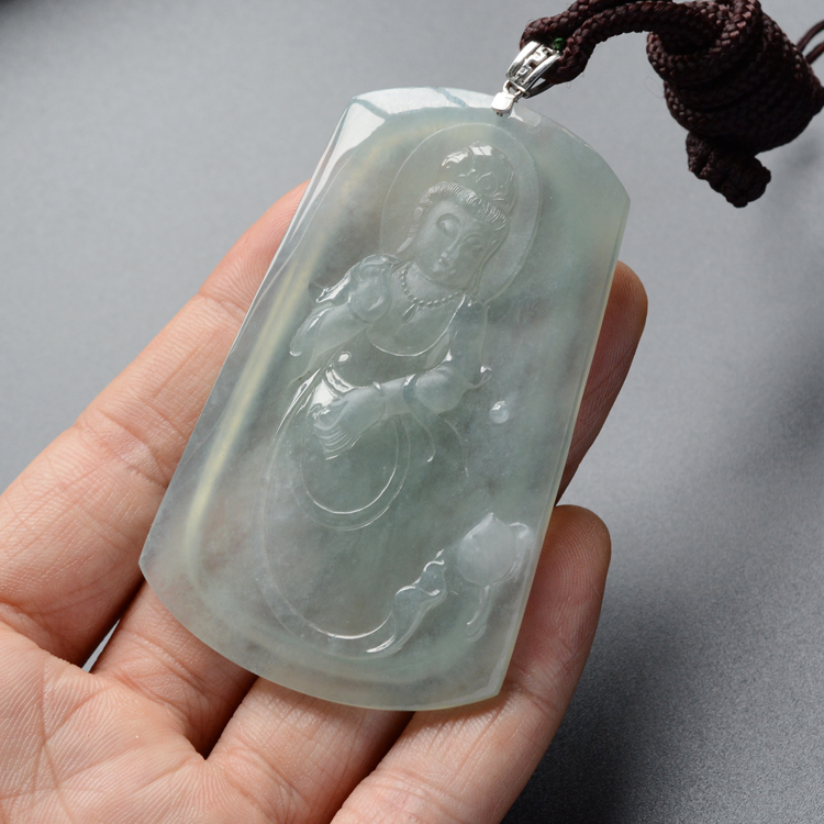 (超值推荐)冰种晴水莲花观音挂件   