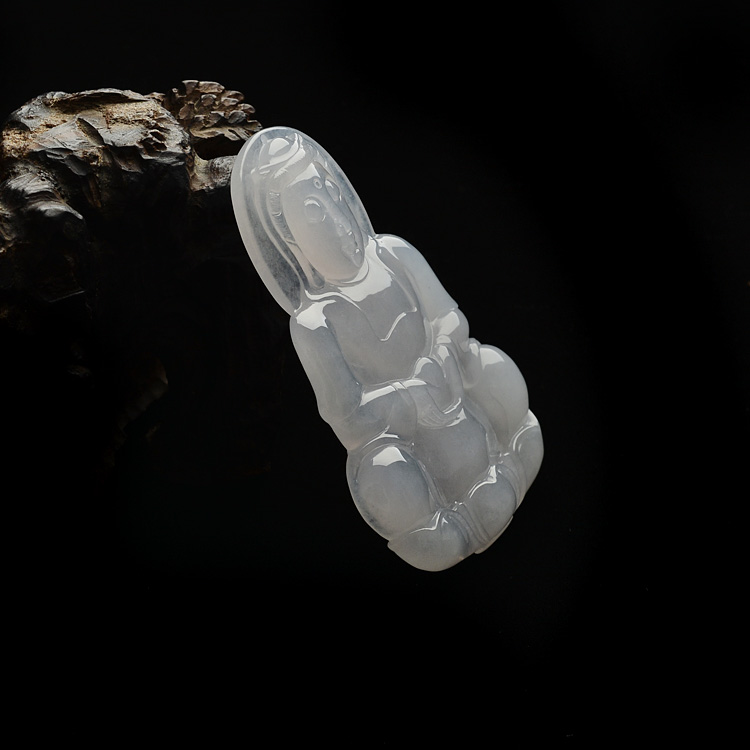 (超值推荐)糯冰种淡晴水观音挂件