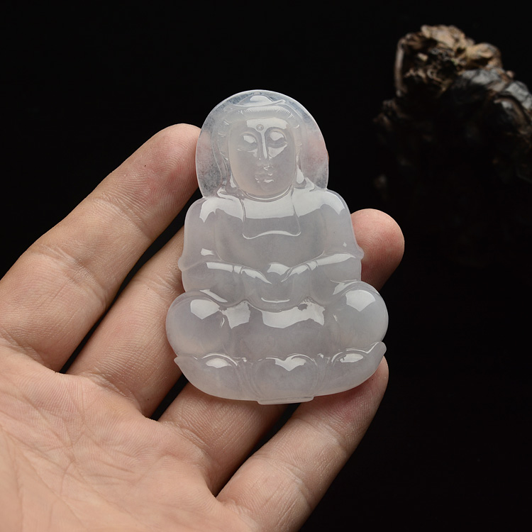 (超值推荐)糯冰种淡晴水观音挂件