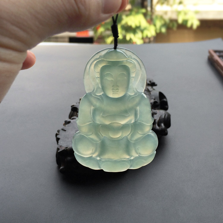 冰种晴水观音挂件