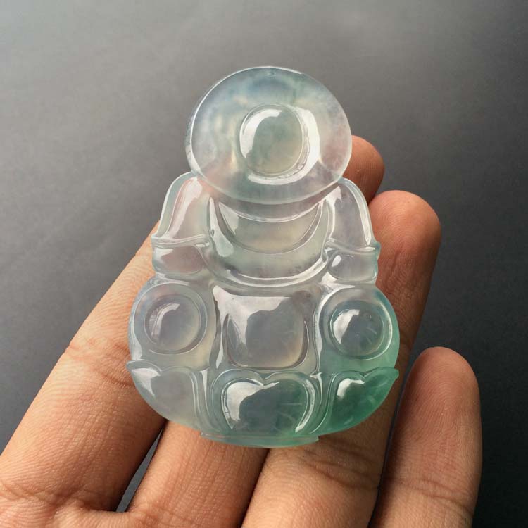 (超值推荐)冰种晴水略飘花观音挂件