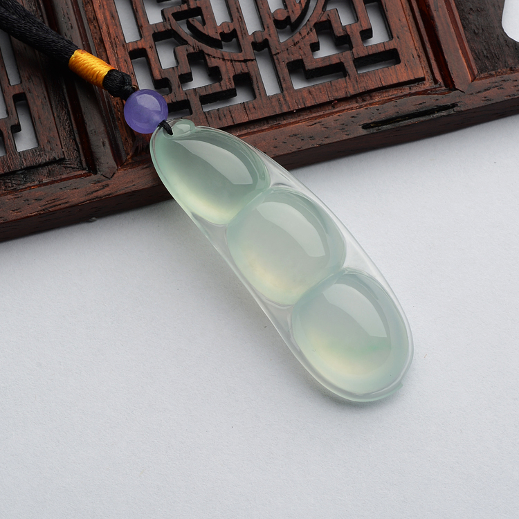 (超值推荐)冰玻种晴水福豆挂件
