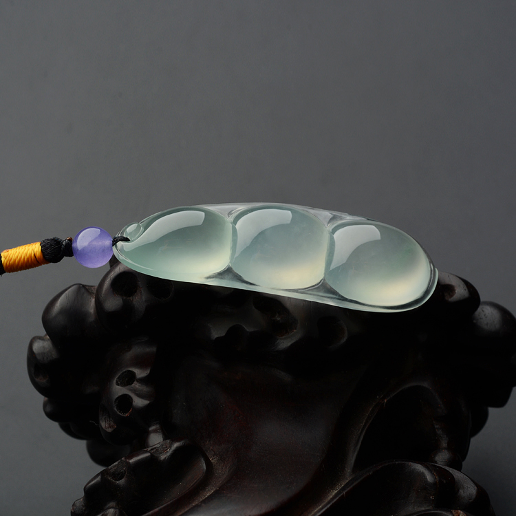 (超值推荐)冰玻种晴水福豆挂件