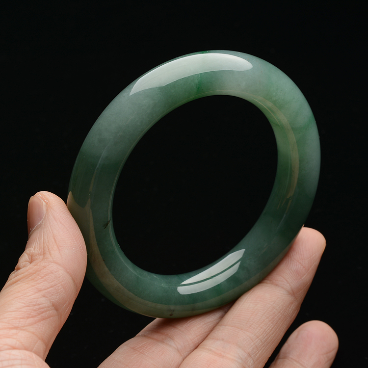 (超值推荐)糯冰种蓝晴水圆条手镯(52.9mm)