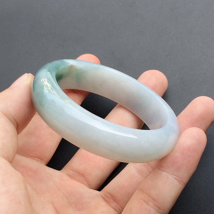 （超值推荐）糯冰种飘花手镯（53.2mm）