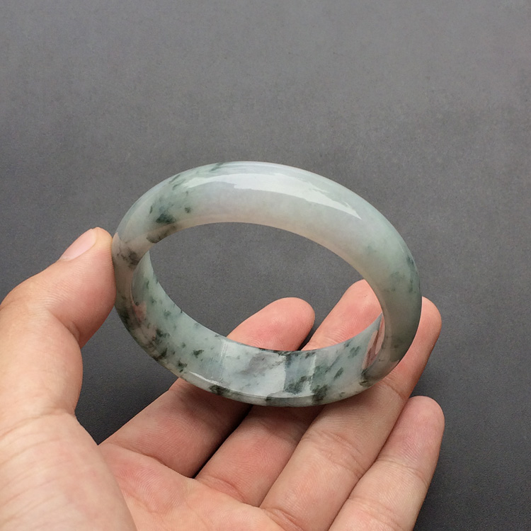 （超值推荐）糯冰种飘花手镯（58.3mm）