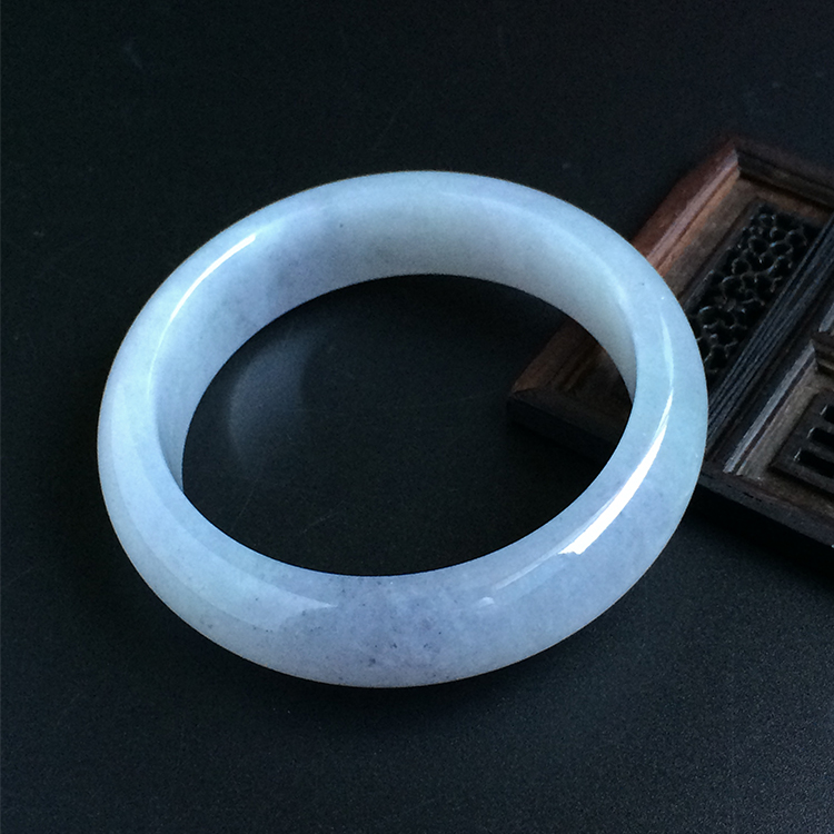 糯冰种淡紫罗兰手镯（57.2mm）