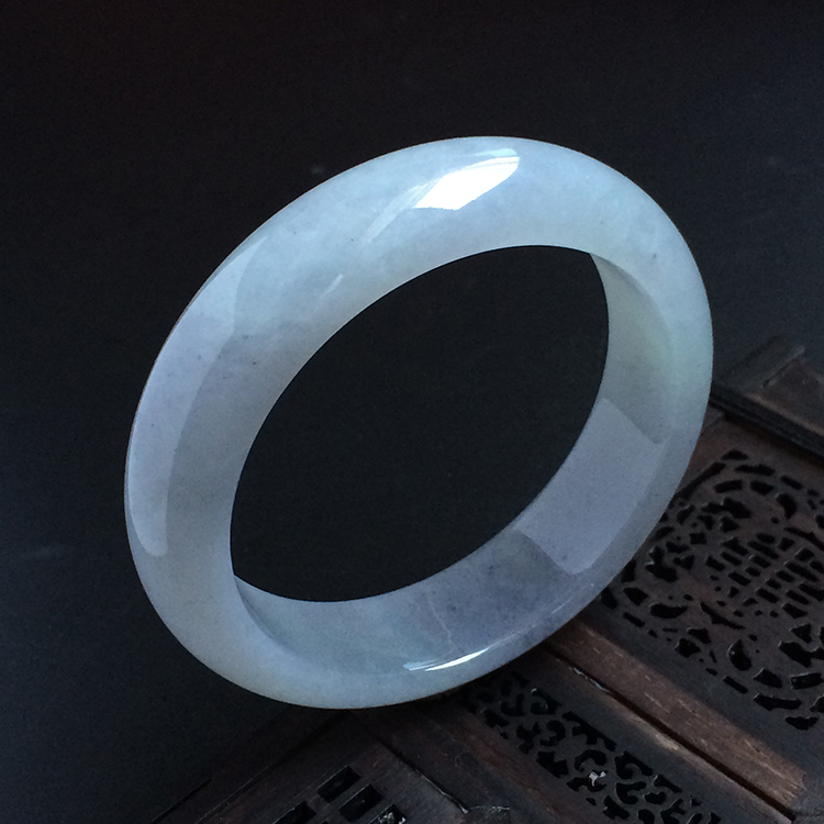 糯冰种淡紫罗兰手镯（57.2mm）
