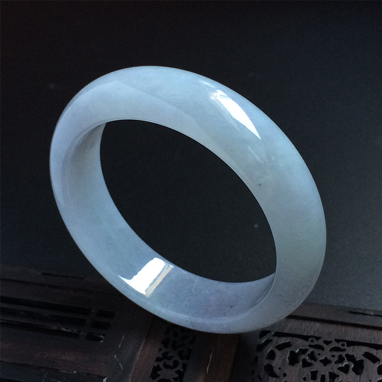 糯冰种淡紫罗兰手镯（57.2mm）